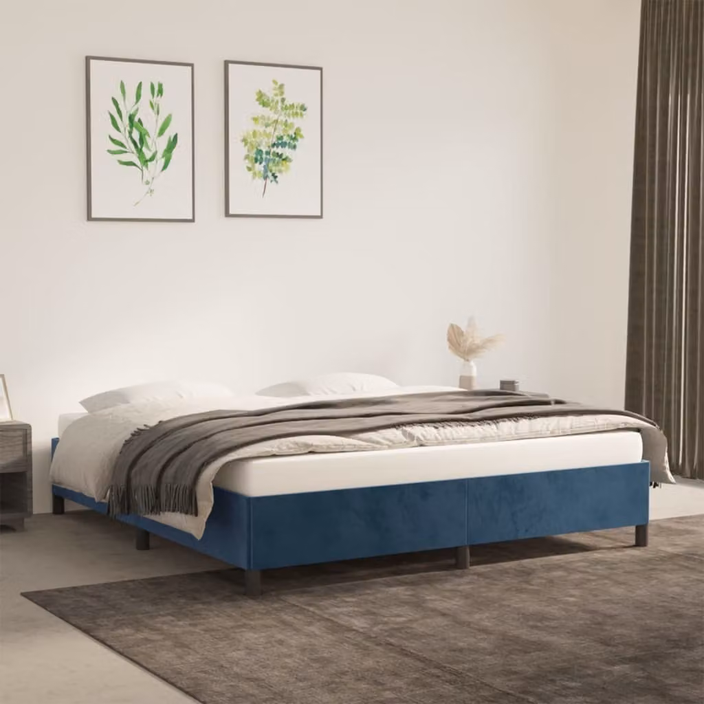 The Living Store rete blu scuro 160x200 cm in velluto