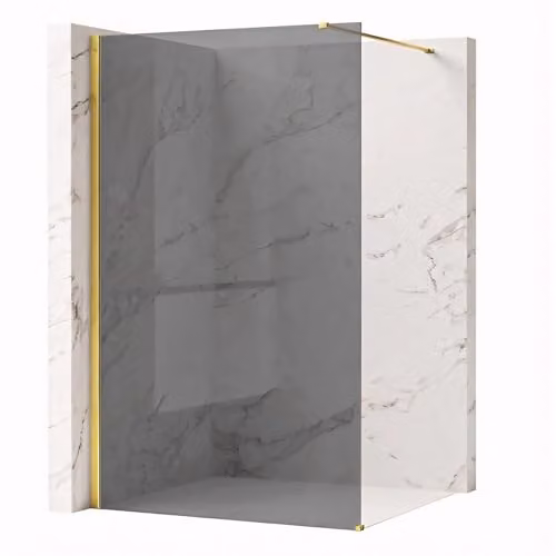 Rea - Parete Doccia Flexi, Gold 100, Walk-In Senza Piatto Doccia, Vetro Di Sicurezza Temperato Grigio 8mm, 120 X 100 X 195 cm