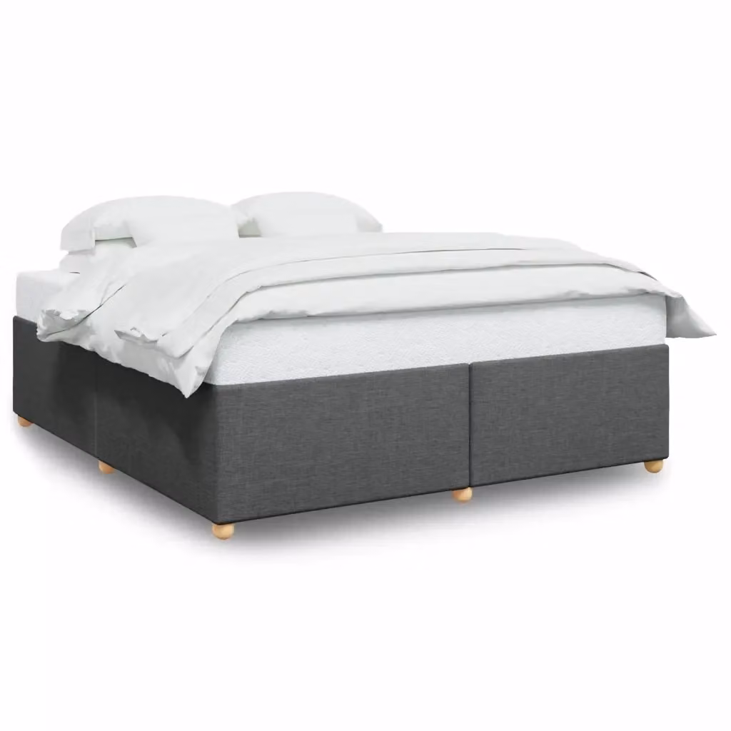 vidaXL Giroletto senza Materasso in Tessuto Grigio con Listelli in Legno L: 180 cm, P: 200 cm – 2