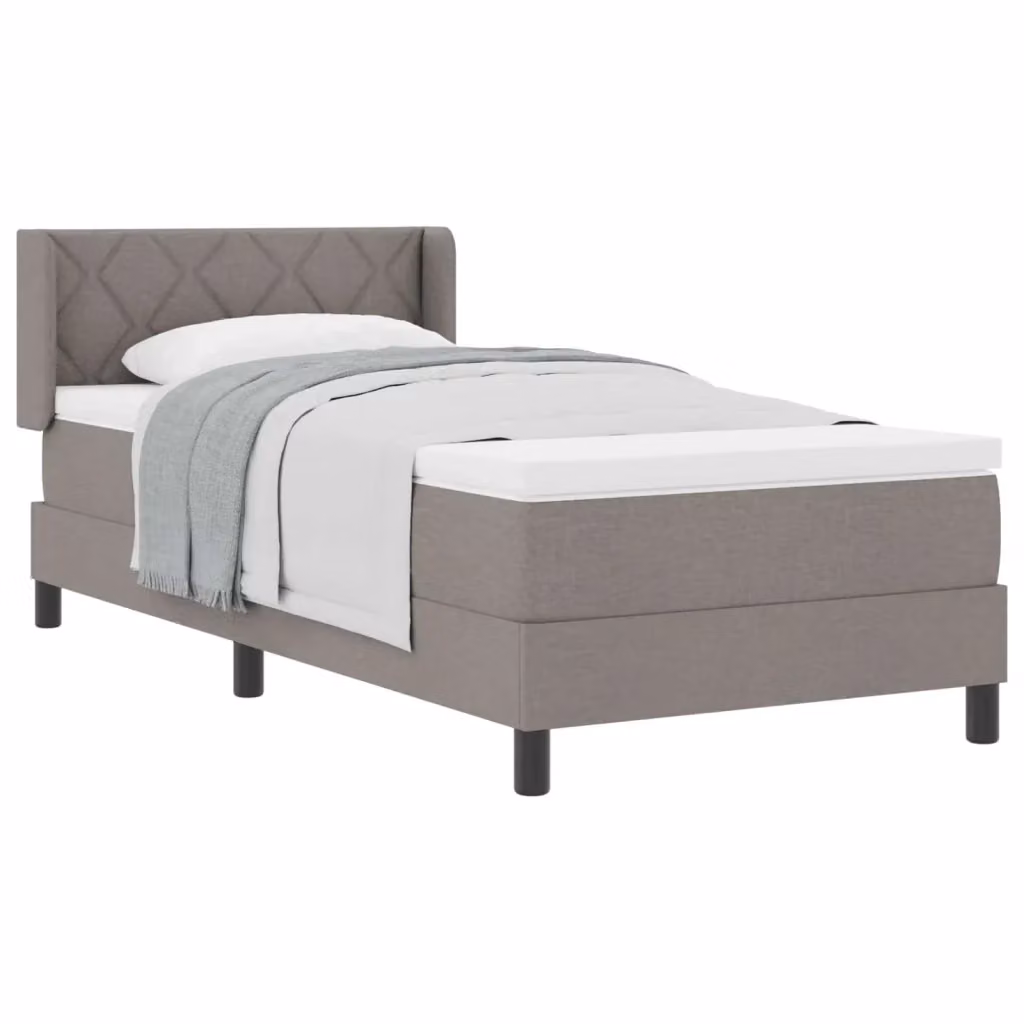 Letto a molle con testiera Talpa vidaXL in tessuto beige o grigio L/P: 200 x 100 cm – 2