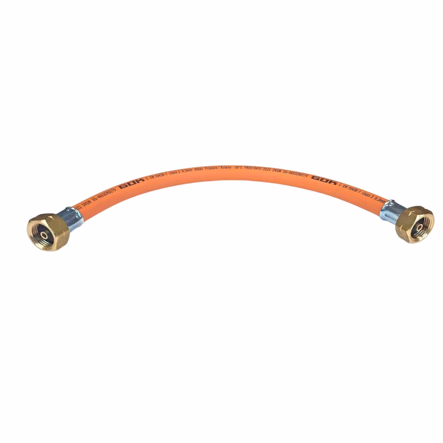 Tubo flessibile per gas propano-butano Zatechs ad alta pressione 0,4 m 30 bar Ø6,3 mm 2x combinato A 21,8 mm filettatura sinistrorsa con O-ring Impianto a più bombole Termoventilatore a gas Grandi consumatori