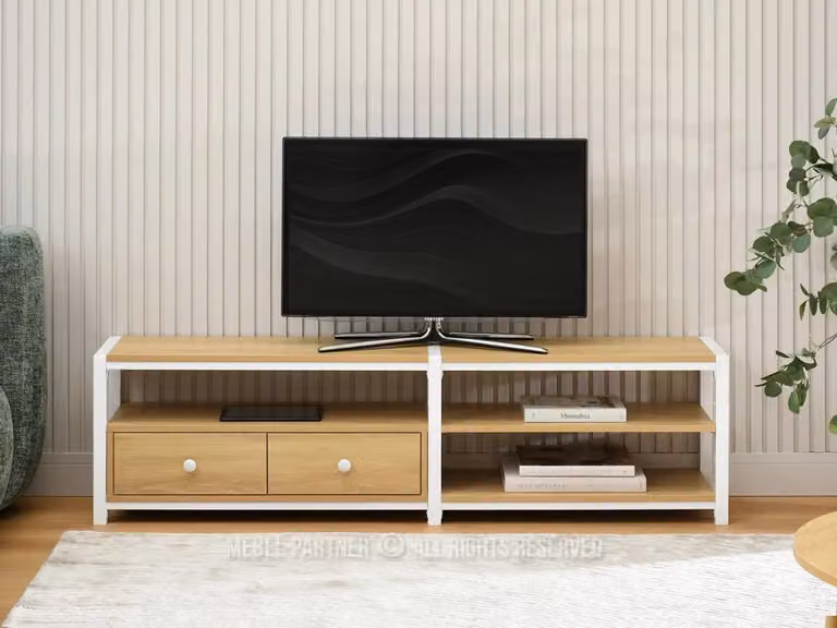 Mobile TV ROMER - rovere / bianco