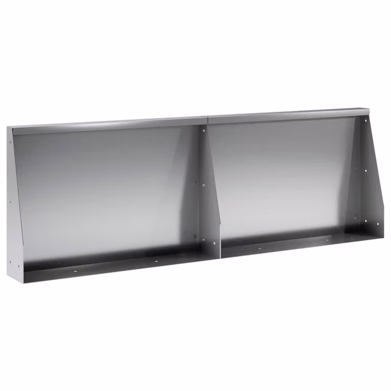 Set di 2 pezzi di muretti per aiuole rialzate vidaXL in acciaio zincato color argento, L: 60 cm, P: 12 cm, H: 40 cm
