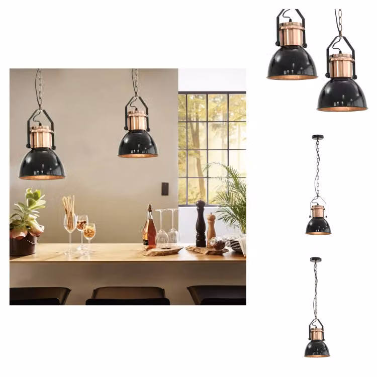 vidaXL Lampada da soffitto 2 pezzi nera rotonda E27 - Lampade