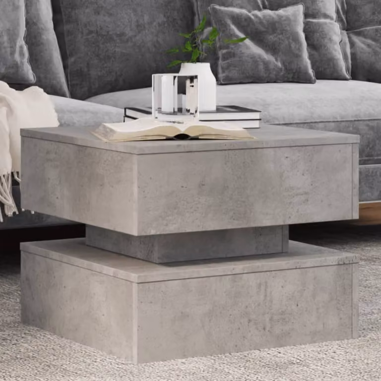 Maison Exclusive - Tavolino con luci LED grigio cemento 50x50x40 cm