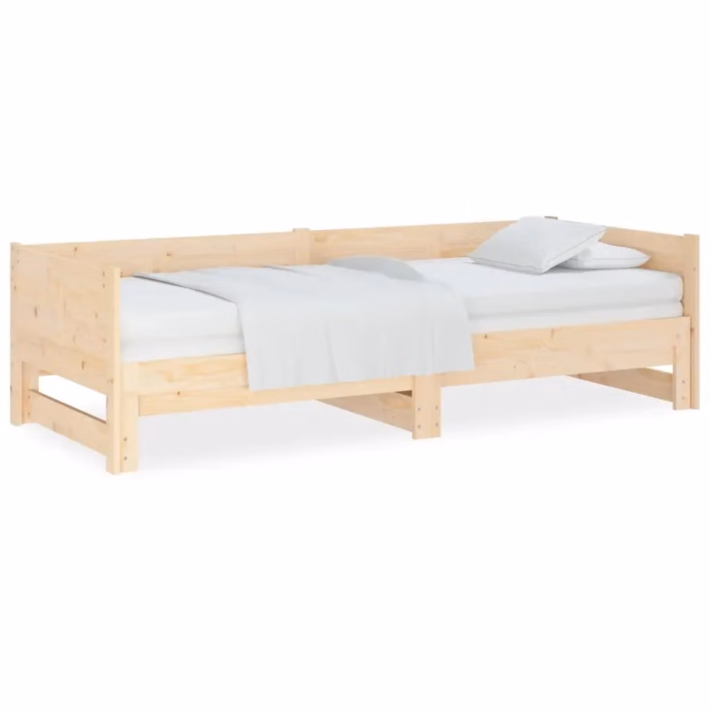 vidaXL Dormeuse Estraibile in Legno Massello di Pino, 2x L 90 x P 190 cm – 2
