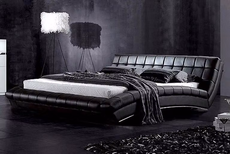 Bett Betten Polster Doppel Ehe Luxus Leder Moderne Designer Schlafzimmer Hotel