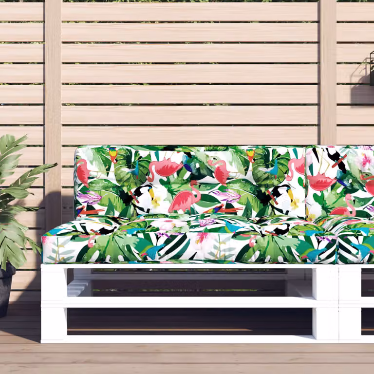 vidaXL Cuscino per Pallet Multicolore 120x40x12 cm Tessuto