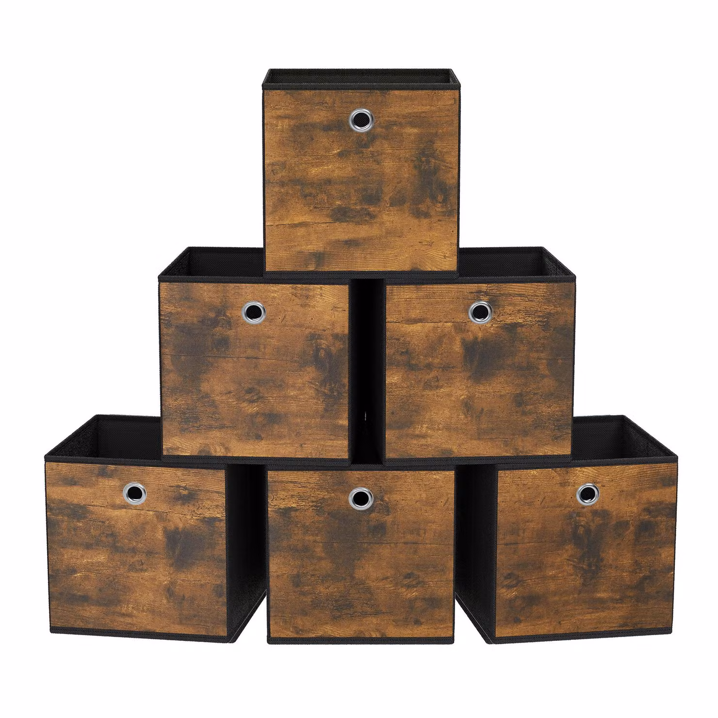 Scatola portaoggetti, set di 6, scatole organizer, tessuto non tessuto, scatola pieghevole, 26 x 26 x 28 cm, scatola in tessuto, per scaffale cubo, organizer per vestiti