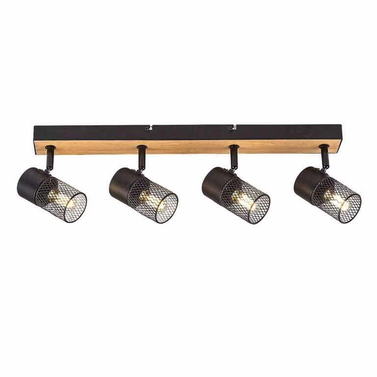 Striscia luminosa rovere / nero E14 4x40W Metta 71154 Rabalux