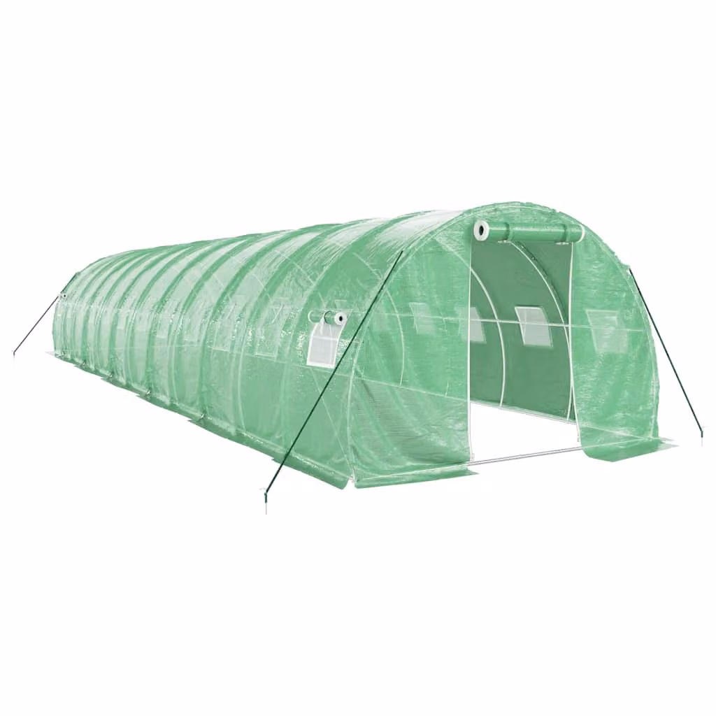Serra con Telaio in Acciaio Verde 36 m² 12x3x2 m