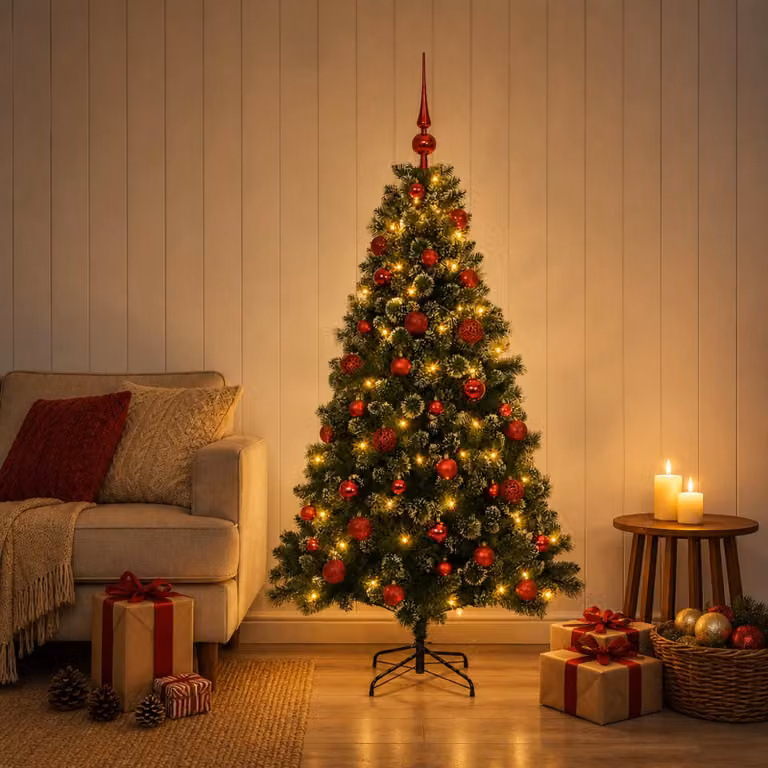 vidaXL Albero di Natale Artificiale con Palline 120 cm 150 LED