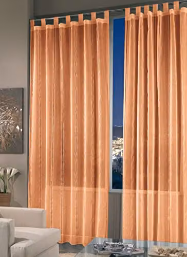 Home Collection DOR118 Tenda Doriana, Poliestere, Arancio, 140x290 cm