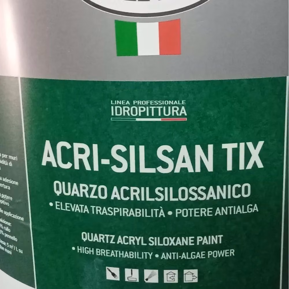 Tixe Idropittura al quarzo acrilico silossanica bianca opaca a grana fine, 14 l – 2