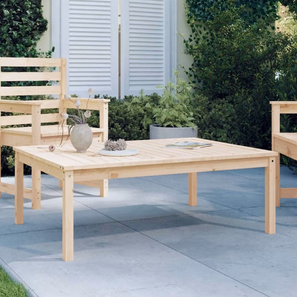 vidaXL Tavolo da Giardino Rettangolare in Legno di Pino Rustico, Marrone/Beige, L: 121 cm, P: 82,5 cm, H: 45 cm