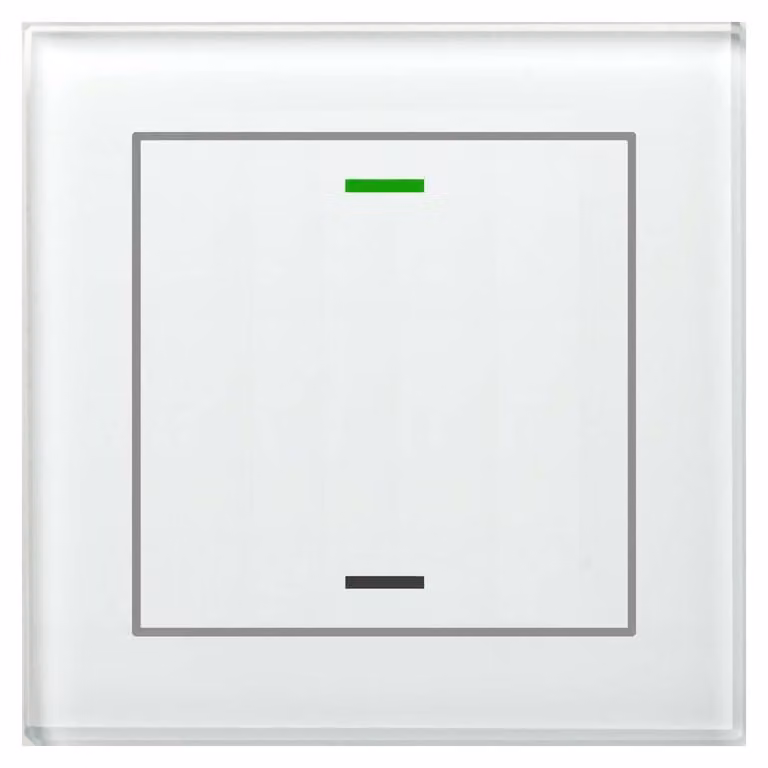 MDT technologies Pulsante in vetro II Luce 1-fold RGBW, bianco, neutro BE-GTL1TW.01