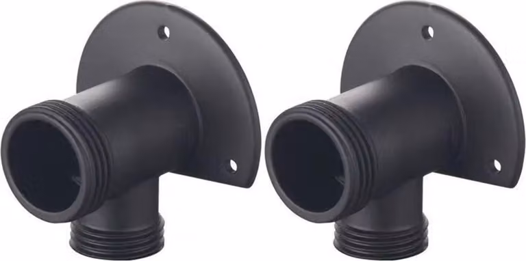 INF 2 Pezzi Adattatore per Soffione Doccia Nero Acciaio Inox - Base Montaggio