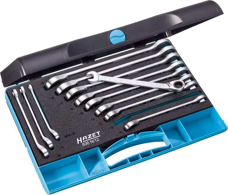Set di chiavi a cricchetto reversibili 8-19 mm, 12 pezzi in valigetta Hazet | 4000896197378