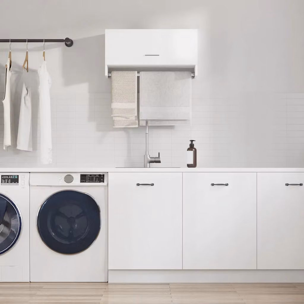 Armadio a muro vidaXL Bianco con ripiani e appendiabiti in legno MDF L: 70 cm, P: 32,5 cm, H: 35 cm