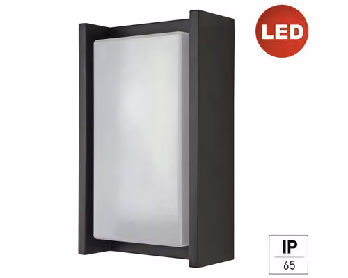 Lampada da parete esterna a LED, attacco E2, grado di protezione IP65, 12W, 1700 lumen, 4000K, colore antracite