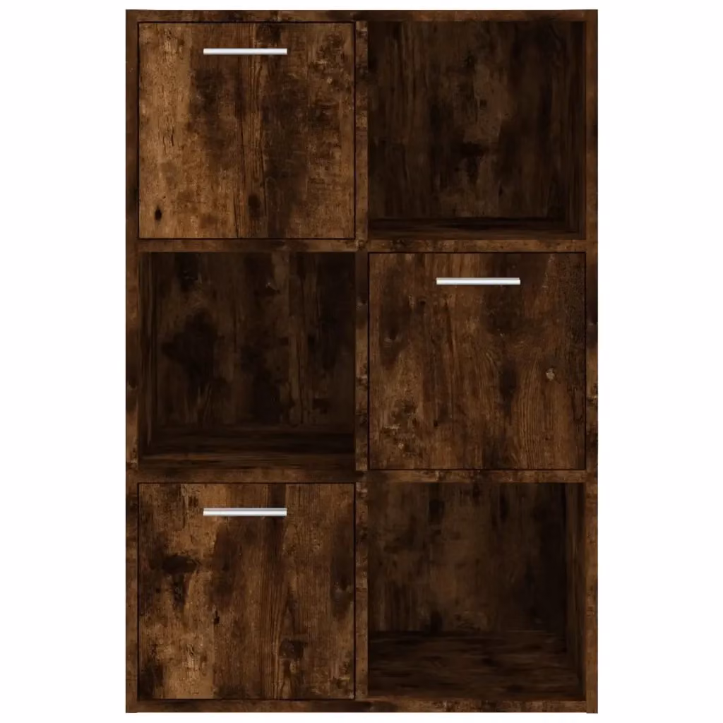 Mobile contenitore classico in legno composito effetto rovere affumicato marrone L/P/H: 60 x 29,5 x 90 cm – 2