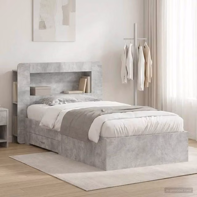 Telaio del letto con storage Grigio Cemento 80 x 200 cm 3433808