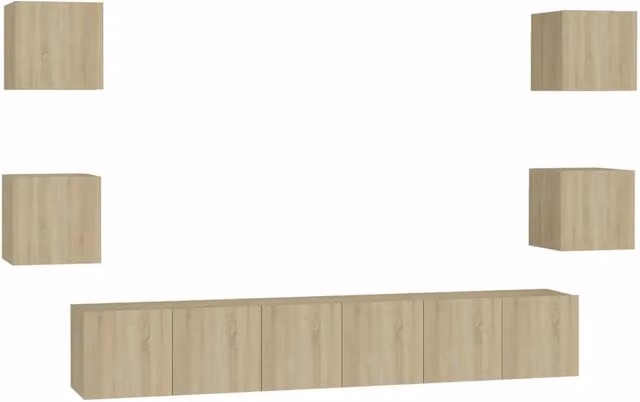 Set di Mobili Porta TV 7 pz | Armadietto TV | Mobile Porta TV Rovere Sonoma in Legno Multistrato
