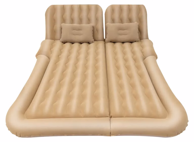 Materasso gonfiabile per auto SUV - Letto gonfiabile da viaggio per auto - 6 camere d'aria - Superficie in PVC floccato - 174x126 cm - Portata massima 250 kg - Adatto a diversi modelli di auto - Colore beige