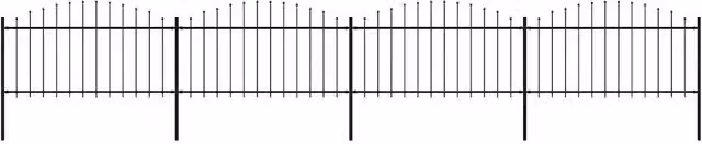 Recinzione da giardino in acciaio con punta a lancia VIDAXL, colore nero, L: 671 cm, H: 150 cm