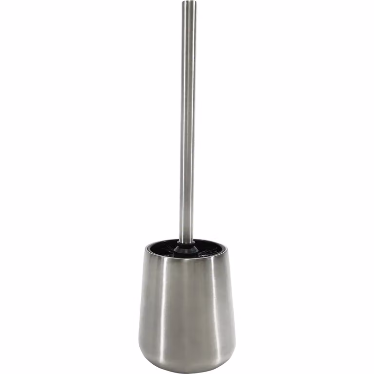 Portascopino con scopino in acciaio inossidabile Vestiamo Casa, colore argento, H: 40 cm