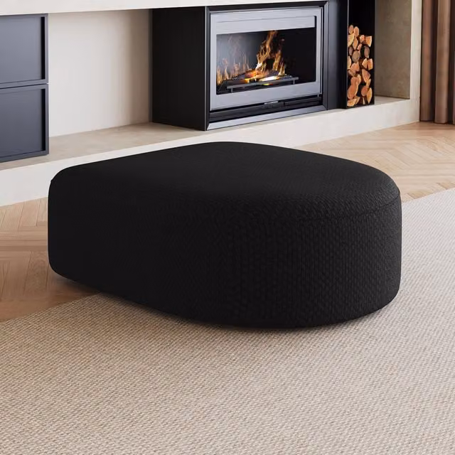 Desviae Pouf in tessuto nero senza montaggio