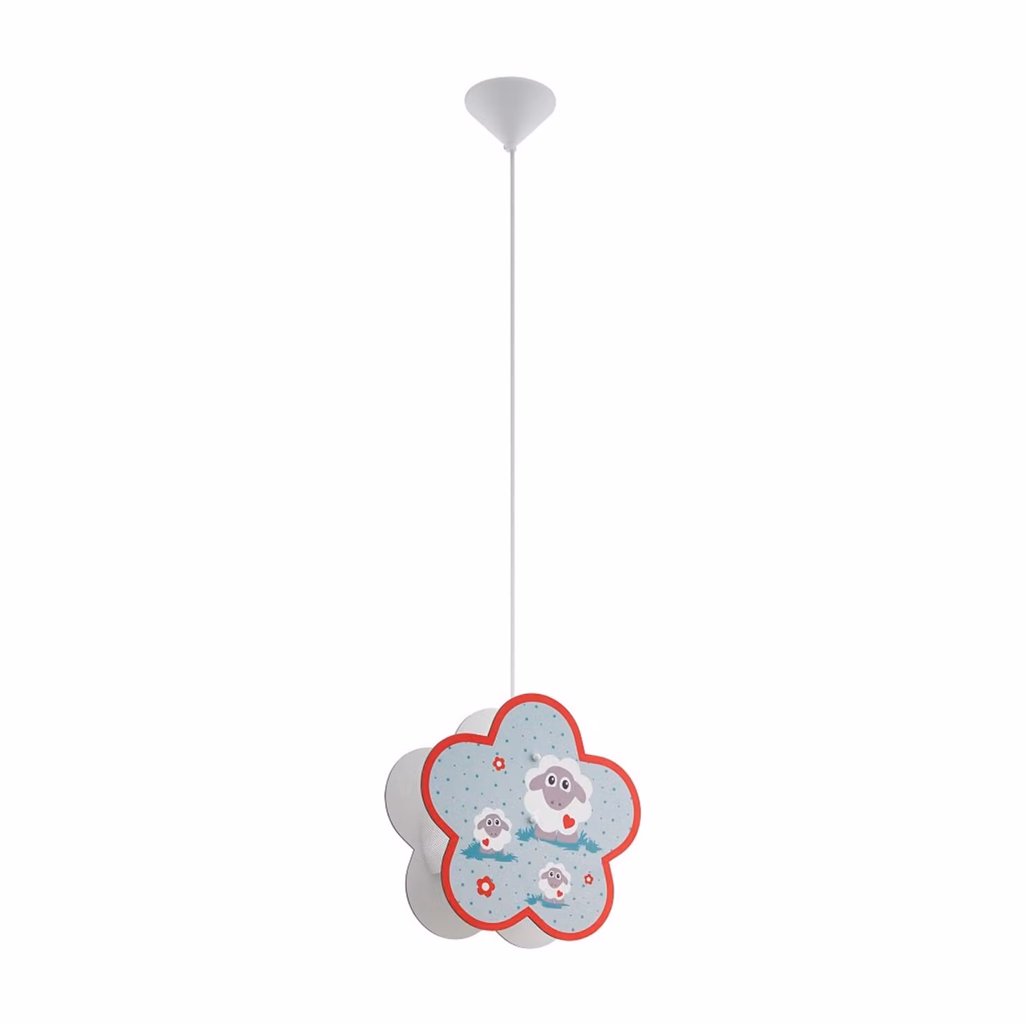 Lampada a sospensione, legno, design a pecora, colorata, H 110 cm