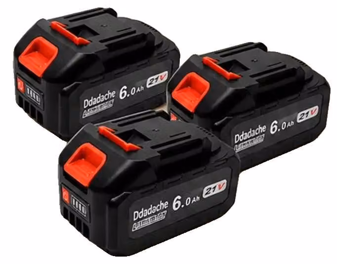 Batterie agli ioni di litio, 21V, capacità 6000mAh, confezione da 3 pezzi