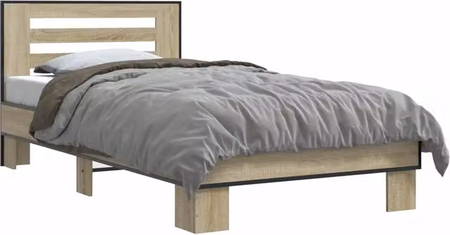 Letto singolo moderno in legno marrone con testata L/P/H: 80 x 200 x 83,5 cm