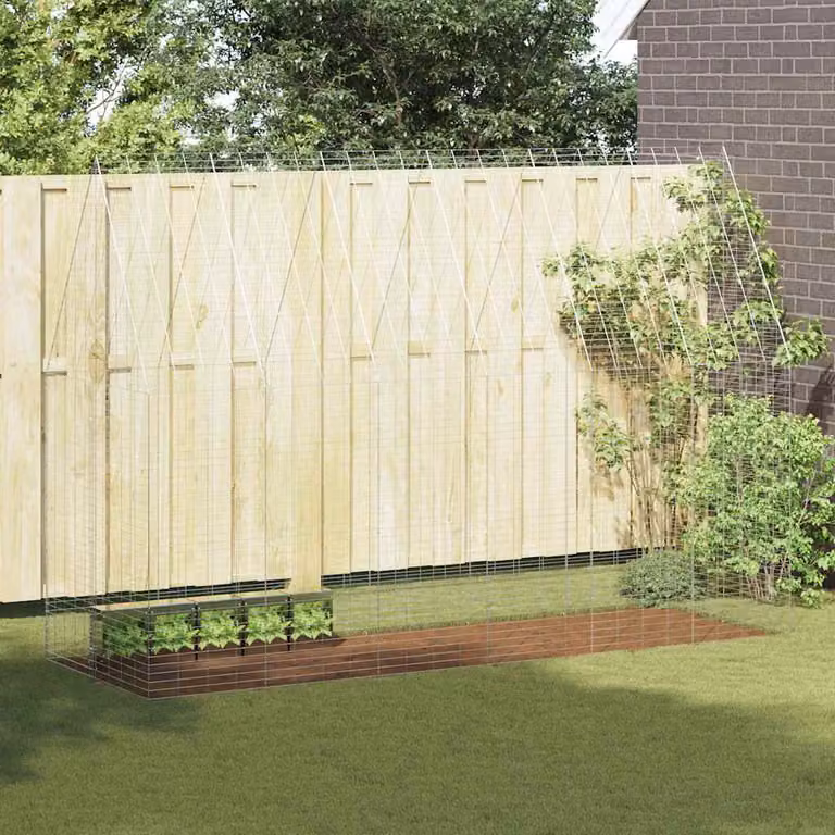 vidaXL Gabbia per Conigli in Acciaio Zincato Argento L/P/H: 300 x 100 x 210 cm