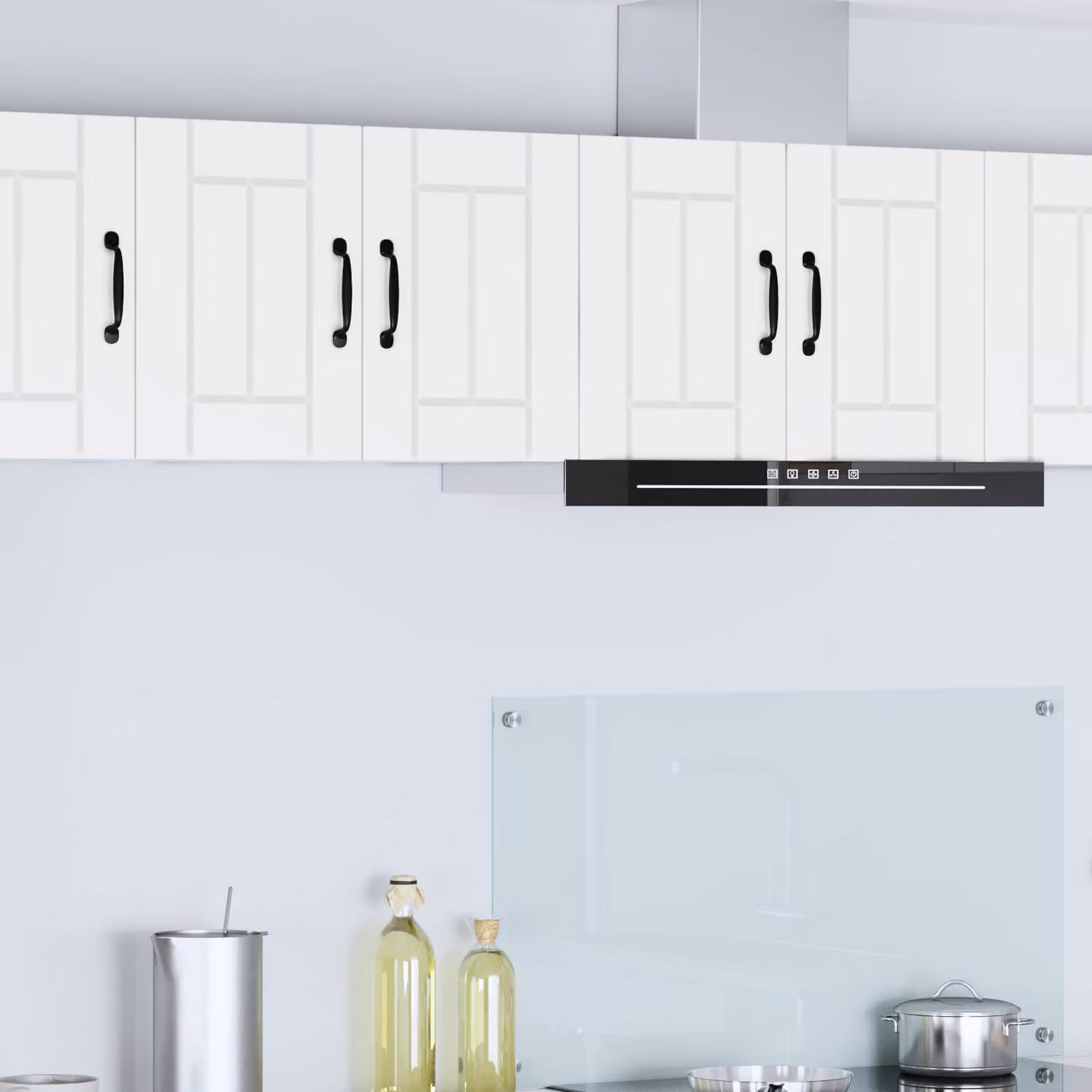 Set di 2 armadietti a muro LUCCA vidaXL per cucina, colore bianco opaco, in MDF