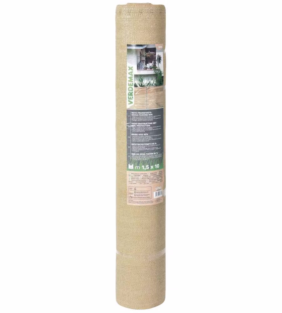 Verdemax Rete Frangivista 95% Beige 1,5x10 m in Polietilene HDPE