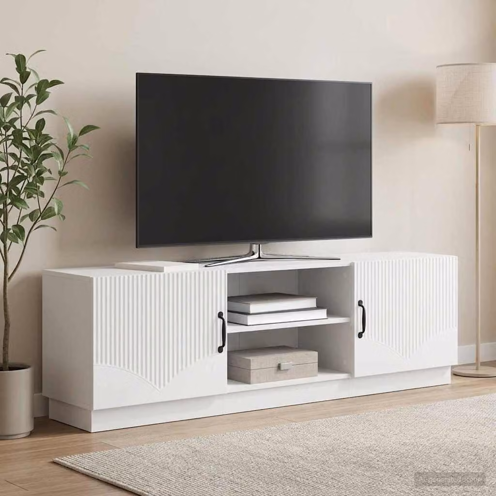 Mobile TV moderno vidaXL Bianco in legno ingegnerizzato L: 150 cm, P: 31 cm, H: 47 cm