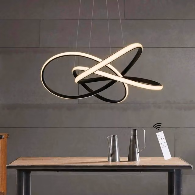 Lampada a sospensione LED ZMH con telecomando, dimmerabile e altezza regolabile, ideale per camera da letto, soggiorno o cucina, disponibile in bianco o nero – 1