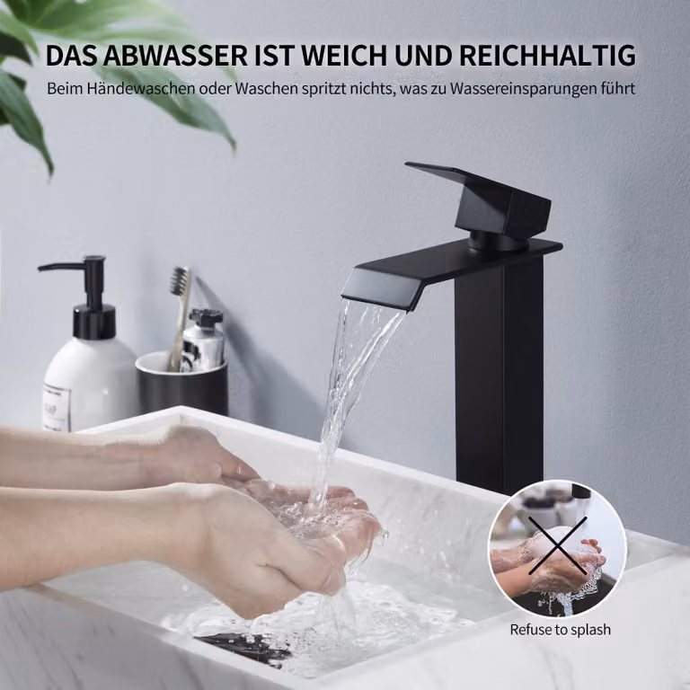 Rubinetto a cascata, miscelatore monocomando, cromato, per il bagno