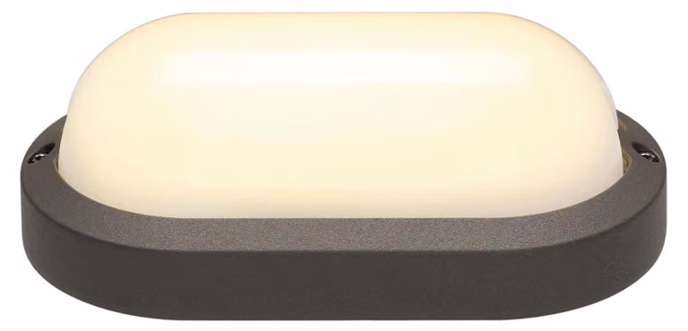 lampada ovale da parete e soffitto Terang 2 LED 3000K IP44 antracite