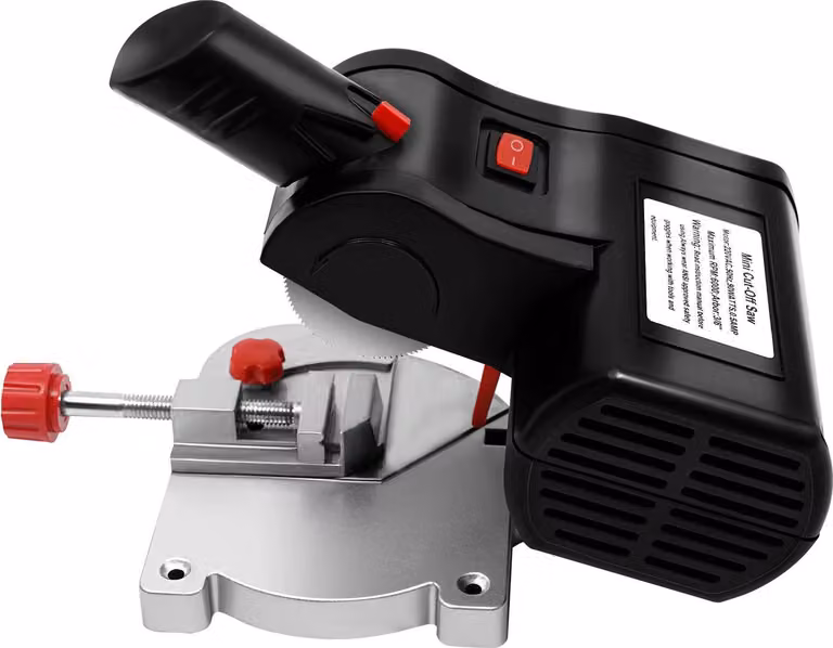 Mini sega circolare da tavolo - Sega da banco compatta - 90 W - 6000 giri/min - Regolabile da 0 a 45° - Profondità di taglio 4 mm - 25×14×15 cm - Alimentazione CA - Nero