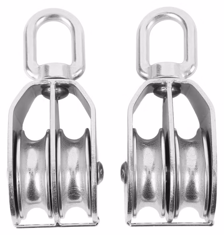 Doppio rullo M50, portata 400 kg, rotazione a 360°, 2 pezzi, acciaio inossidabile