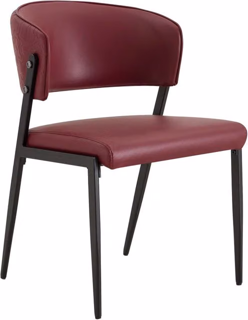 Sedia da pranzo imbottita con struttura metallica in pelle sintetica, design ergonomico, set da 2