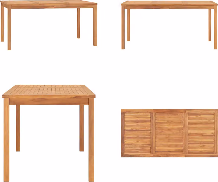 vidaXL Tavolo da pranzo da giardino 160x80x77 cm in teak massello - Tavolo da pranzo - Tavoli da pranzo - Tavolo di legno - Tavoli di legno