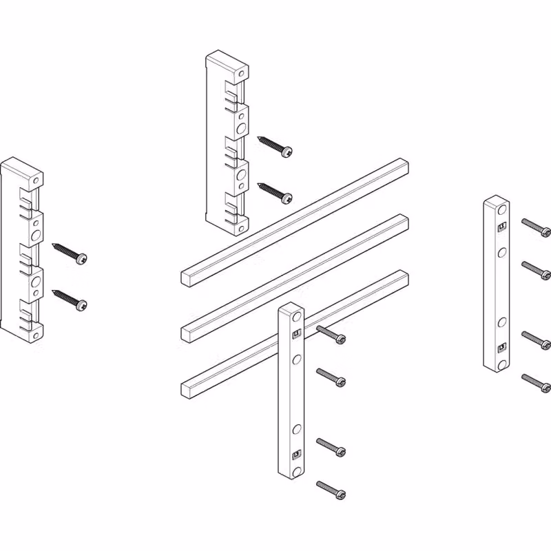 Modulo barra collettrice ABN piatto 1FB/2RE 60 mm con CU 12x10 mm, a 3 poli, EBM 32 mm MFSC12633