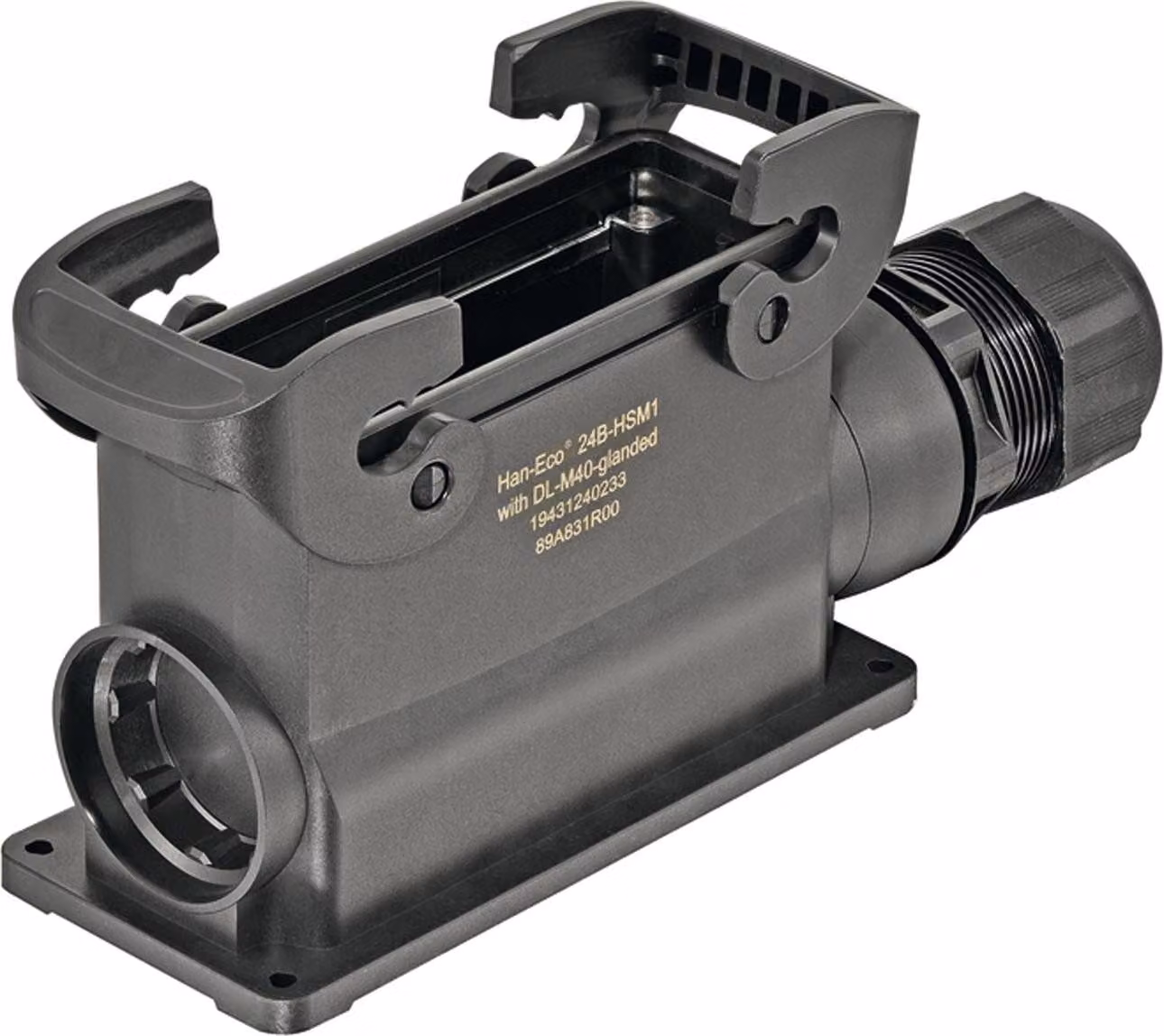 "Han ECO 24B custodia di base con pressacavo, 1xM40 uscita cavo laterale, con 2 staffe trasversali"