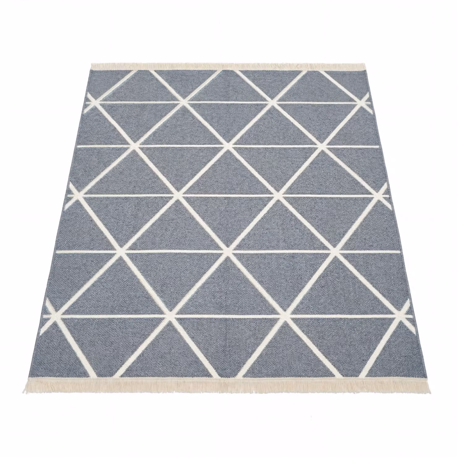 Tappeto Skyla reversibile in cotone grigio e giallo con motivo geometrico scandinavo L: 160 cm, P: 220 cm – 1
