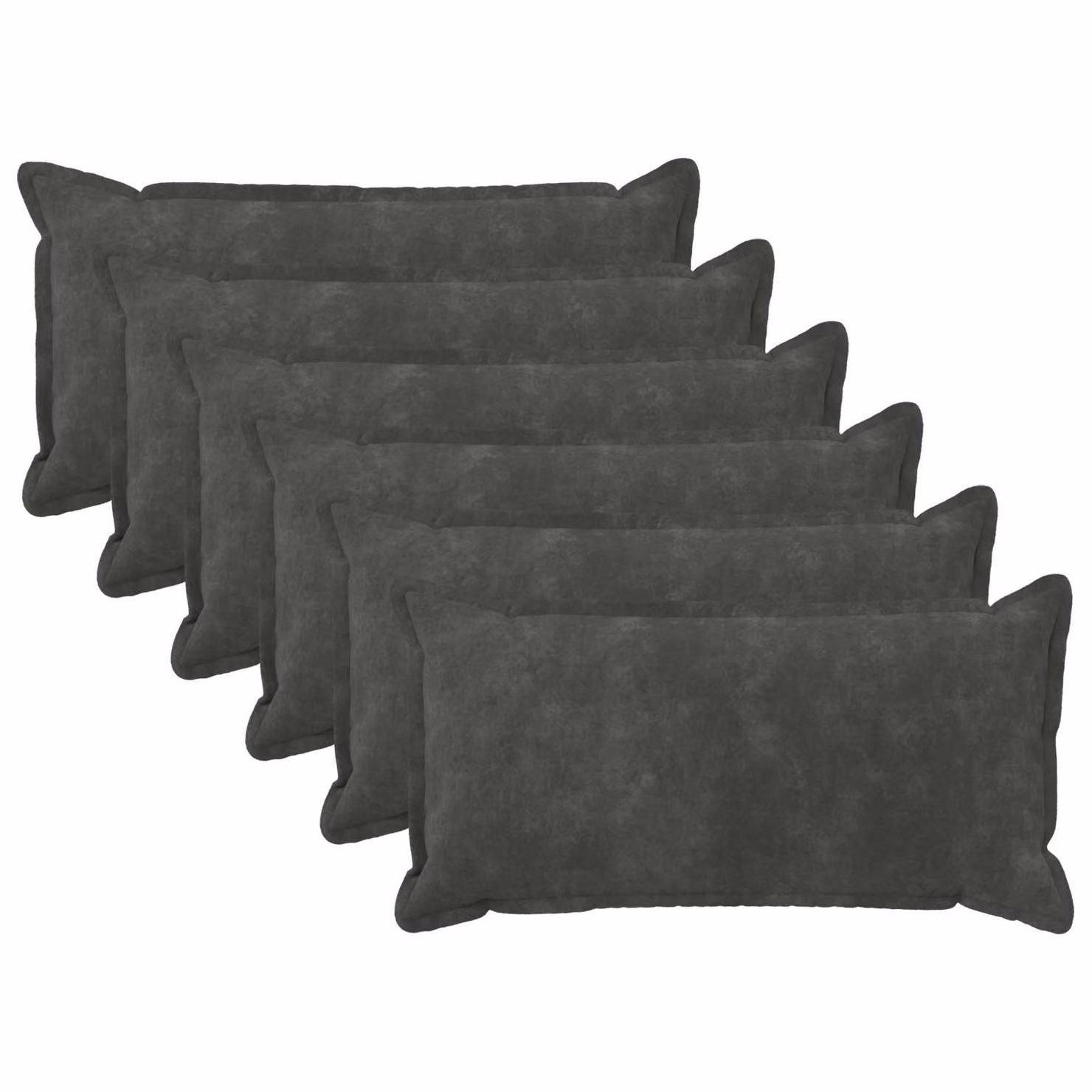 vidaXL Cuscino con cuscino HOUTEN 6 pz Antracite Fleece in microfibra