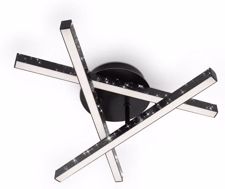 Lampada da soffitto a LED Lampada da parete Effetto glitterato 3000K 15W nera metallo Briloner